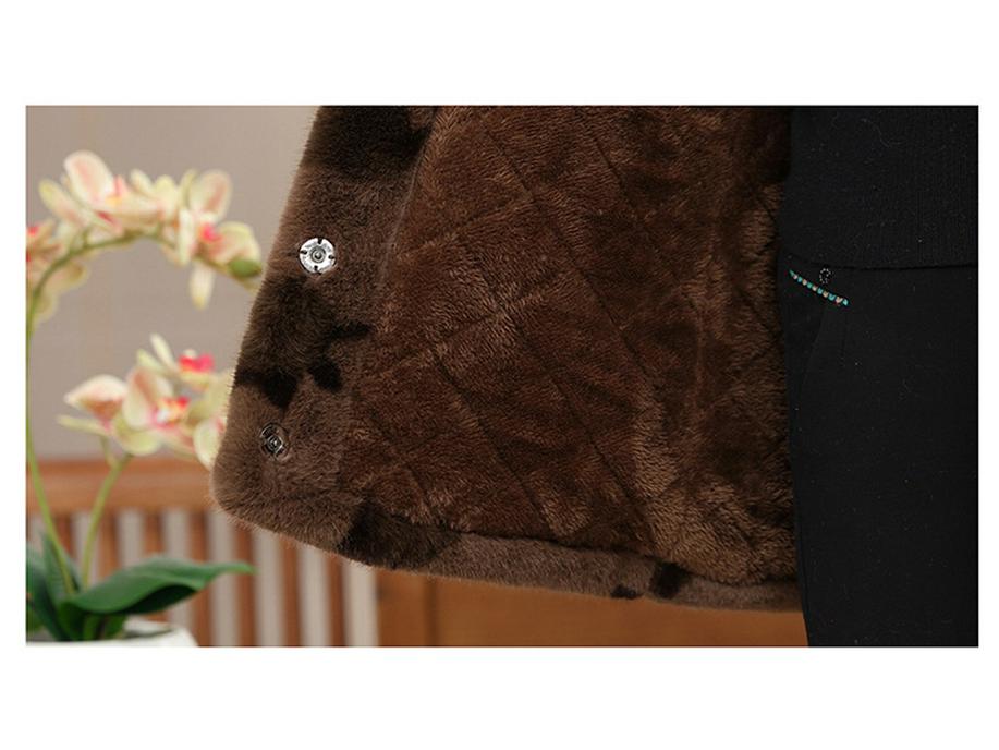 Midlife und Senioren Damen Kunstmink Samtmantel – Elegante Winter Kunstpelzjacke im chinesischen Stil für Großmutter