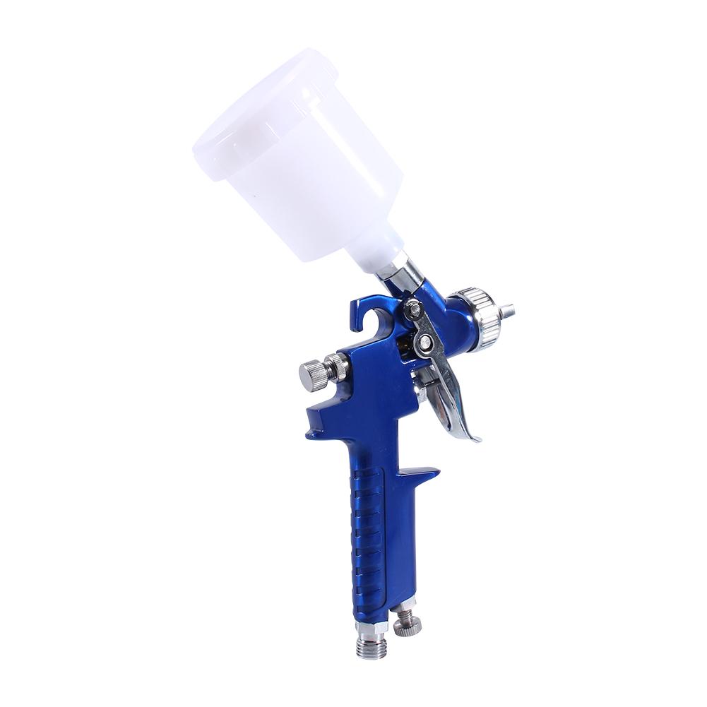 Blue Gravity Feed HVLP Mini Air Paint Spray Gun Low Pressure 0.8mm Nozzle 100ml