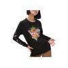 Vans X SpongeBob Schwammkopf Cartoon-Print Rundhals Langarm T-Shirt Damen Tops Schwarz VN0A5I3FYZS