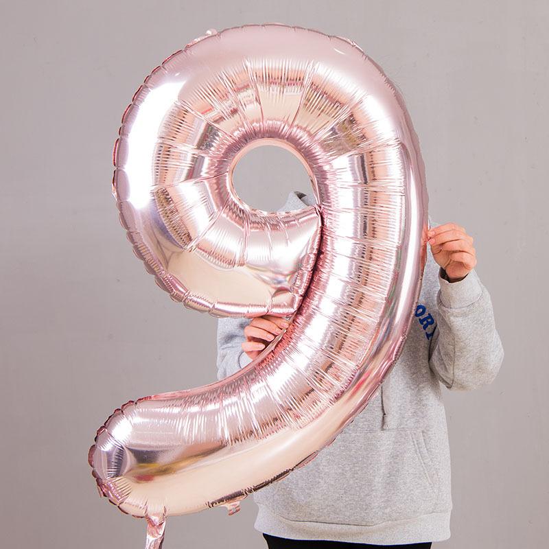 1PC New Sakura Pink Birthday Party Digital Theme Balloon Decor Children's Birthday with Beautiful Digital Handheld Balloon Gift