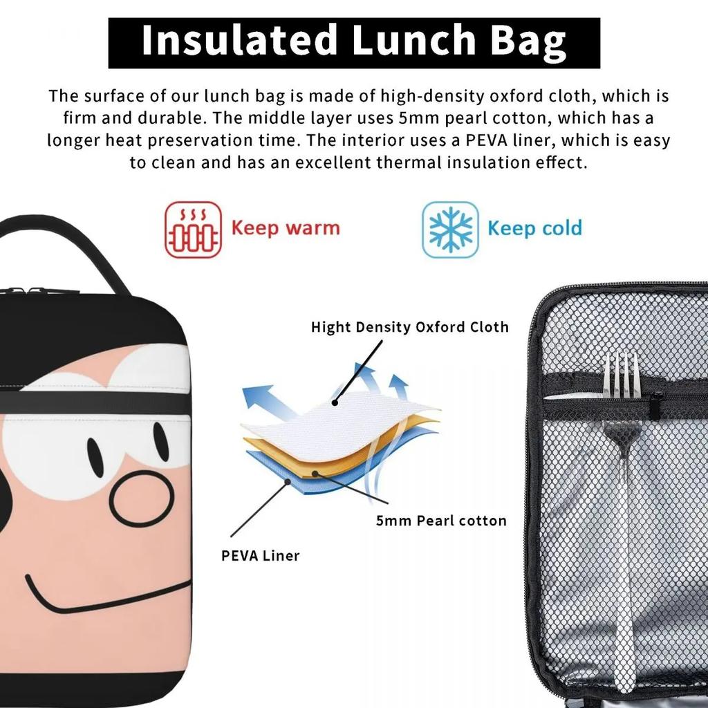 Insulated Lunch Bags Mafalda Comics Human Merch Cartoon Food Box INS Trendy Cooler Thermal Bento Box For School