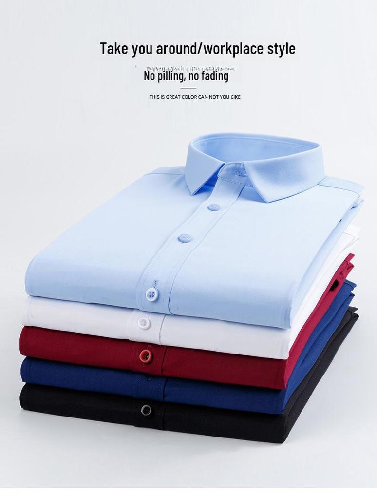 Men's Long-Sleeve Non-Iron Cotton Bamboo Shirt