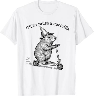 Off To Cause A Kerfuffle Funny Capybara Scooter Chaos T-Shirt Unisex T-Shirt