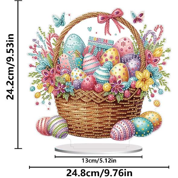 BAYUNOE DIY Diamond Art Painting Desktop Ornament Easter Handmade Double-Sided Pattern Diamond Art Decorated Tabletop Ornaments Single Sided Diamond