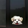 Cute Animal Dog Car Sticker Waterproof PVC Double-Sided Printed Puppy Car Decal Funny Dog Peeking Decal for Car Window Bumper Truck Wall Laptop Car