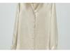 Elegant Women's Jacquard Silk Blouse - Long Sleeve Solid Mulberry Silk Top for Spring 2026