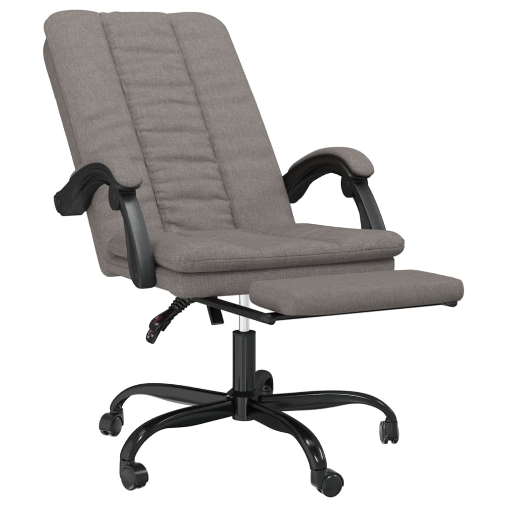 Office Chair with Reclining Function Taupe Fabric