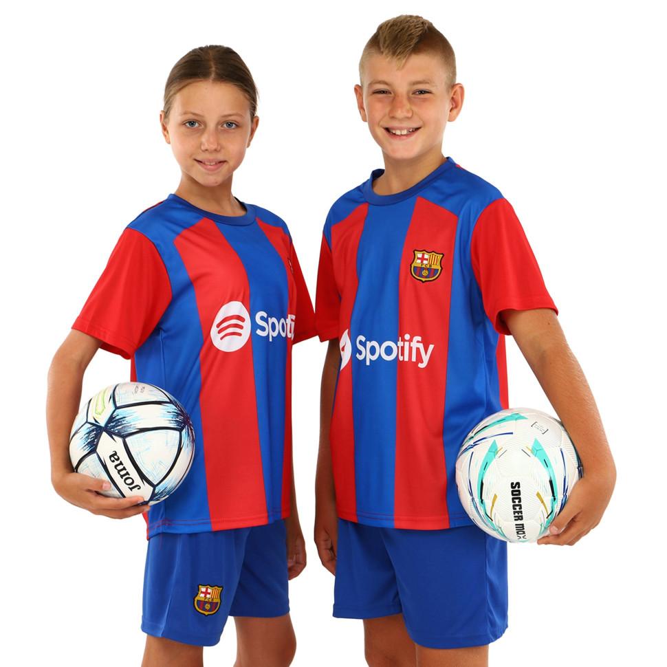 

Kid s soccer football uniform jersey and shorts Barcelona CO-7181 XL