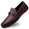 Youth Men's Genuine Leather Moccasins, Size 37-46, Fashionable Soft Leather Slip-on Casual Driving Shoes