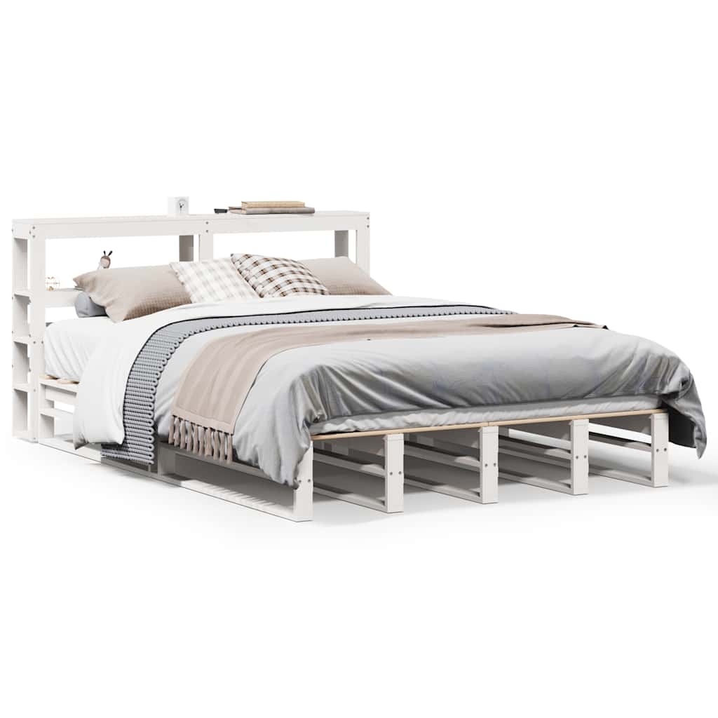 Solid Wood Bed without Mattress White 120 x 200 cm Pine Wood