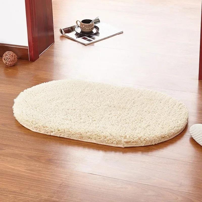 

Water Absorbtion Anti Slip Bathroom Mat Small Plush Toilet Carpet Rugs Door Stairs Mat Conjuntos De Acessórios Para Banheiro 30X50cm бежевий