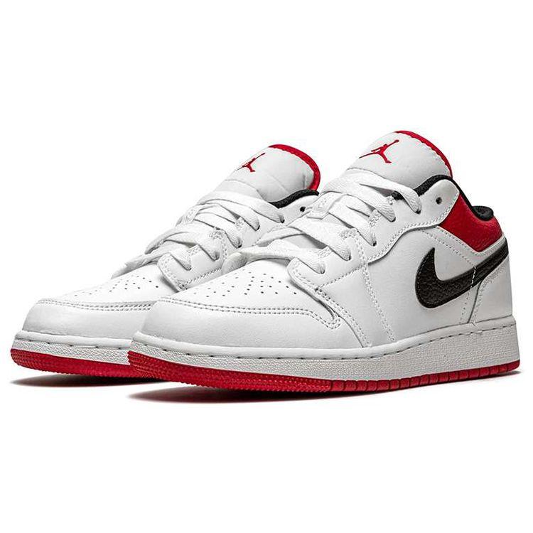 Air Jordan 1 Low GS White Gym Red Kids Sneakers Black 553560-118
