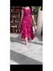 2025 Summer Women's Sweet Style Sleeveless Slim-Fit Solid Color Mid-Waist Long Dress