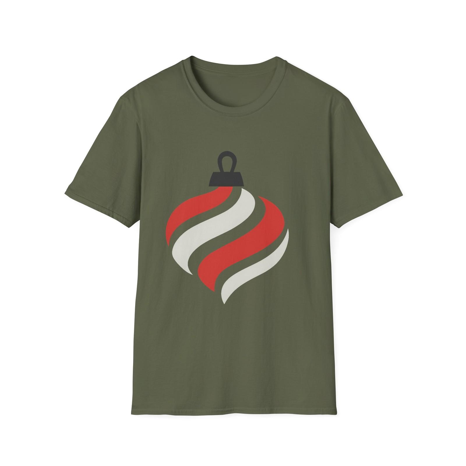 Unisex Softstyle T-Shirt Mens Womens Tees Top Swirling Ornament Bold Christmas Holiday 3XL