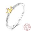 Brand Latest Arrival Copper Metal Yelow Crown Ring Simple Ring Bands Trendy Fashion Luxury Designed For Women Party Anniversary Wedding Perfect Gift