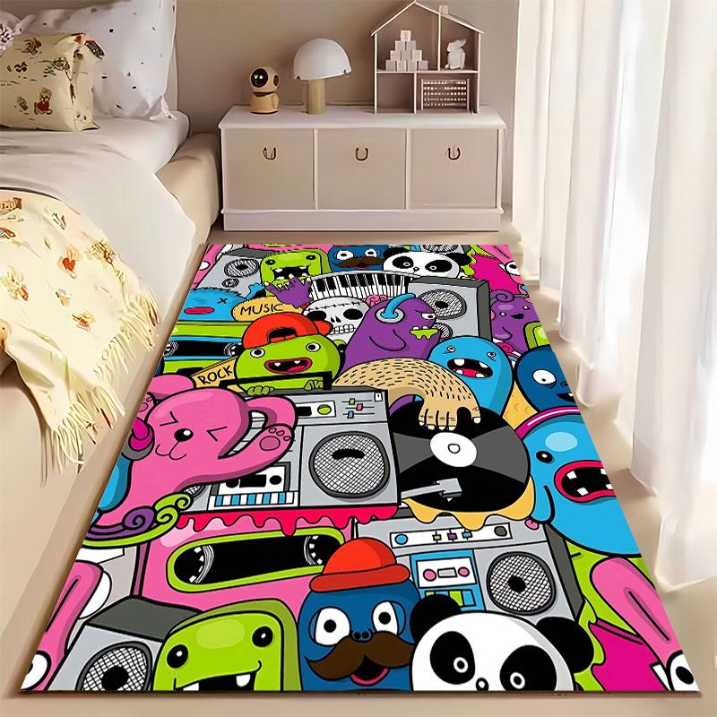 Colorful Cartoon Music Pattern suitable as a non-slip mat for the living room or bedroom sofa