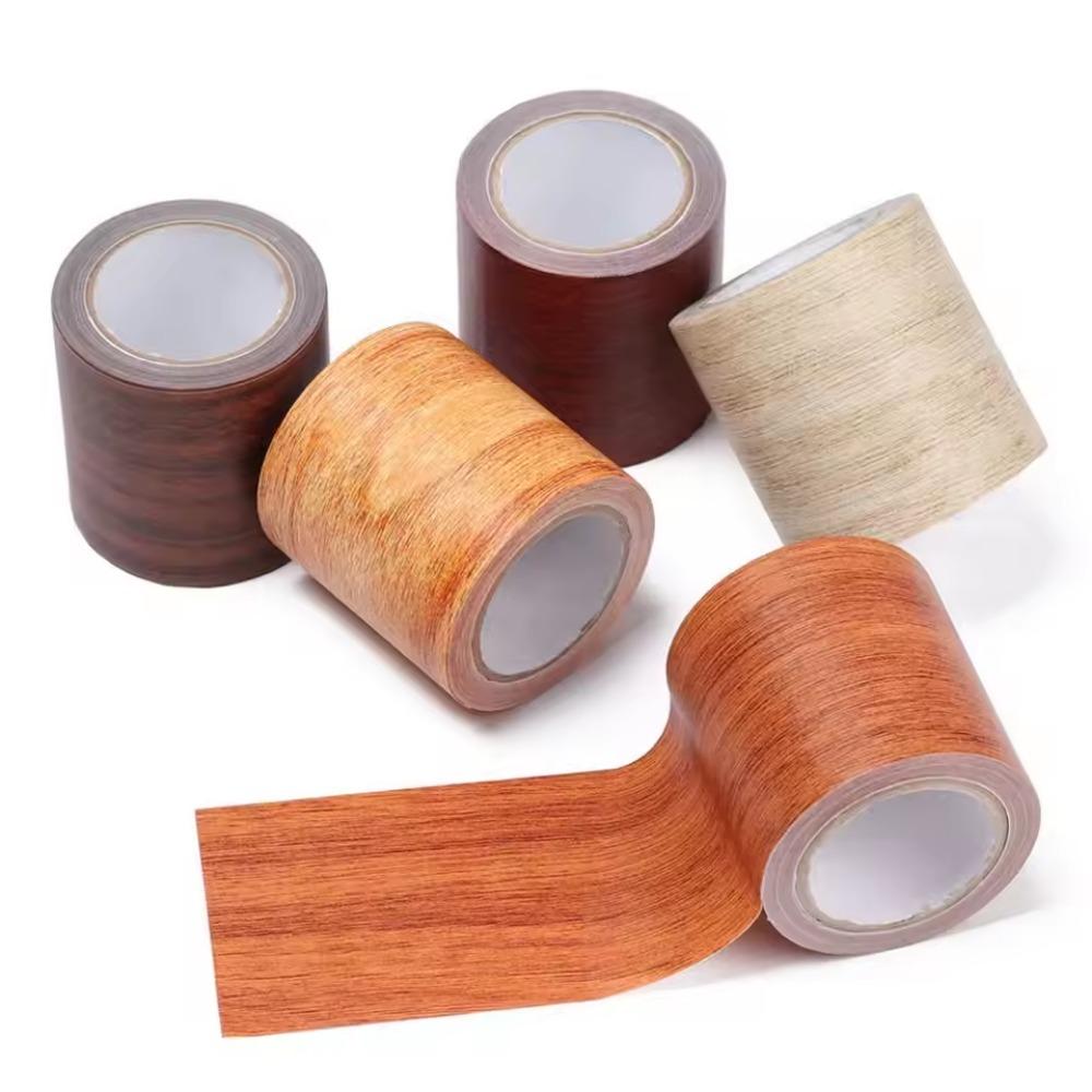 4.5M/Roll Realistic Wood Grain Repair Adhensive Duct Tape Floor Furniture Renovation Skirting Line Sticker Home Decoration