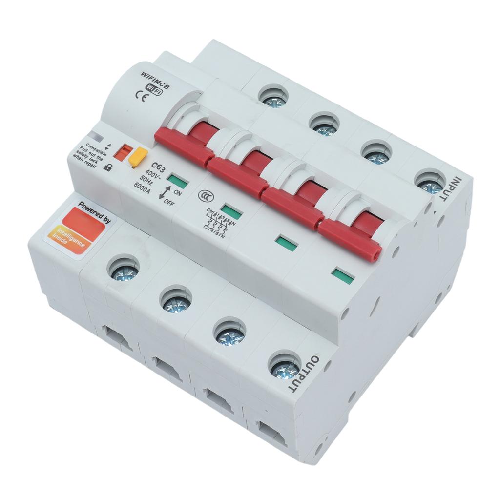 Circuit Breaker Smart WiFi Bluetooth 4P Remote Switch AC 400V with Safety Lock for Home63A