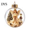Christmas Housewarming Gifts Story Ornament, Acrylic Hanging Angel Santa Claus for Family Candy House Designs, Ball Shape Festive Decoration
