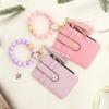 Faux Leather Card Holder Bracelet Keychain Bohemian Style Wristband Card Case Keyring  Everyday Use
