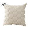 Soft Plush Cushion Cases Throw Pillow Cover Heart Embroidery Case with 3D Bowknot Jacquard Decorative Pillows for Anniversary Fluffy Couch