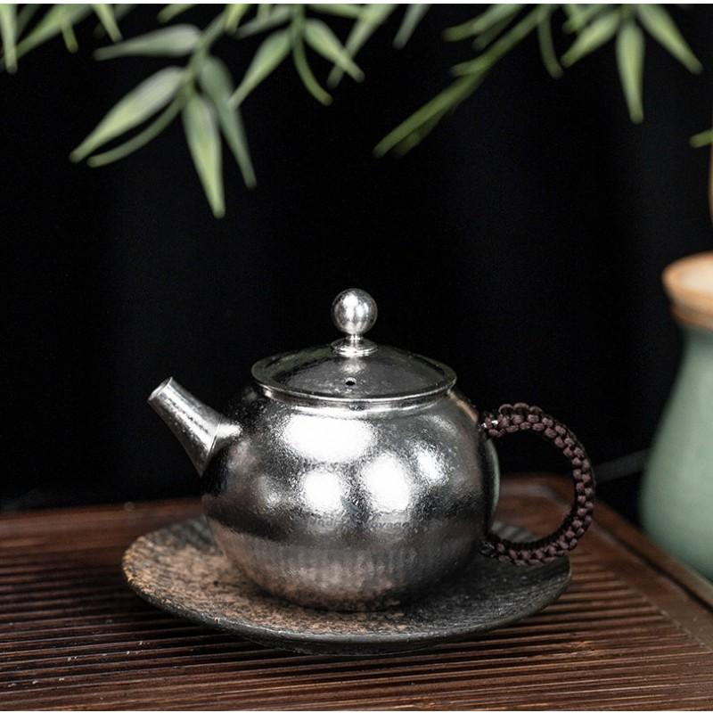 Pure Titanium Teapot Home Office Outdoor Use 260ml Thickened Durable Kung Fu Tea Pot With Built-in Heater