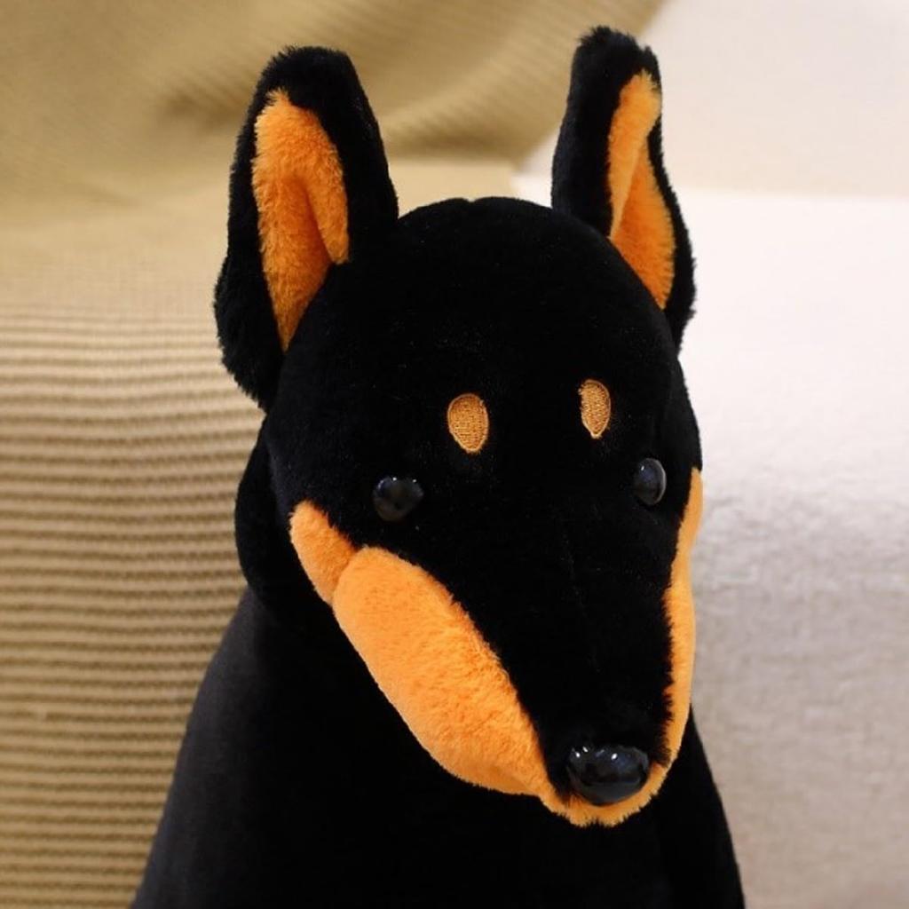 Doberman Plush Toy (40cm) - A fearless Doberman gift for birthdays, celebrations, children, and friends.