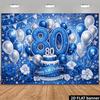 Diseño plano 2D un fondo de banner de 1 pieza para una fiesta de 80 cumpleaños adecuado para reuniones familiares y fiestas al aire libre