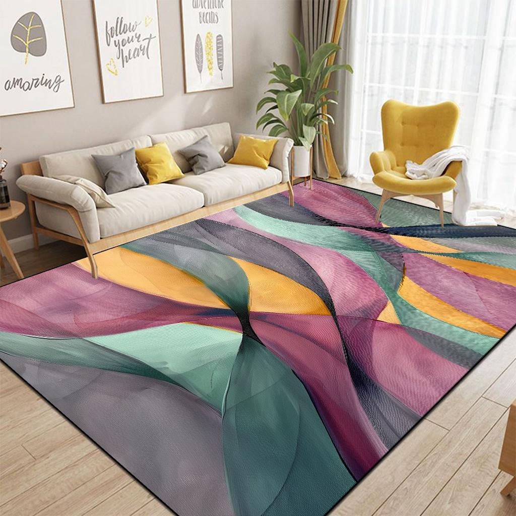 Abstrakter Stil Wohnzimmerteppich Nordische Dekoration Sofa Ins Farbe Teppiche für Schlafzimmer Nachttisch Große Größe Moderne Dekoration Bodenmatte für Zuhause