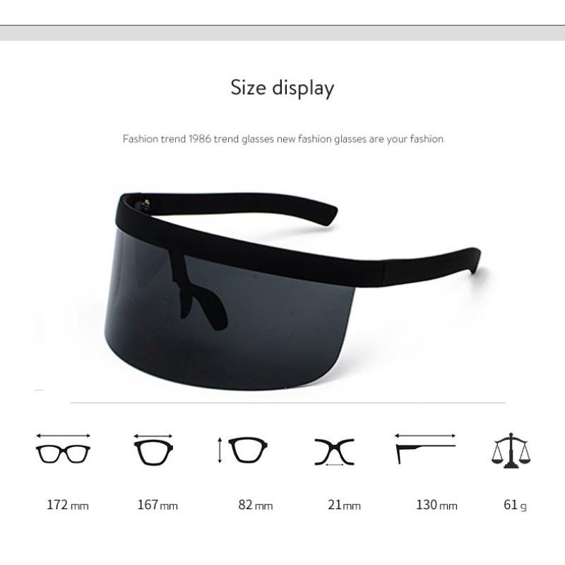 Sunscreen Anti-peeping Sunglasses Oversized Mask Shape Shield Style Men Women Windproof One Large Lens face shield