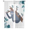 Sloth On A Branch Sheer Curtains For Living Room Kids Bedroom Tulle Curtains Kitchen Window Treatment Drapes