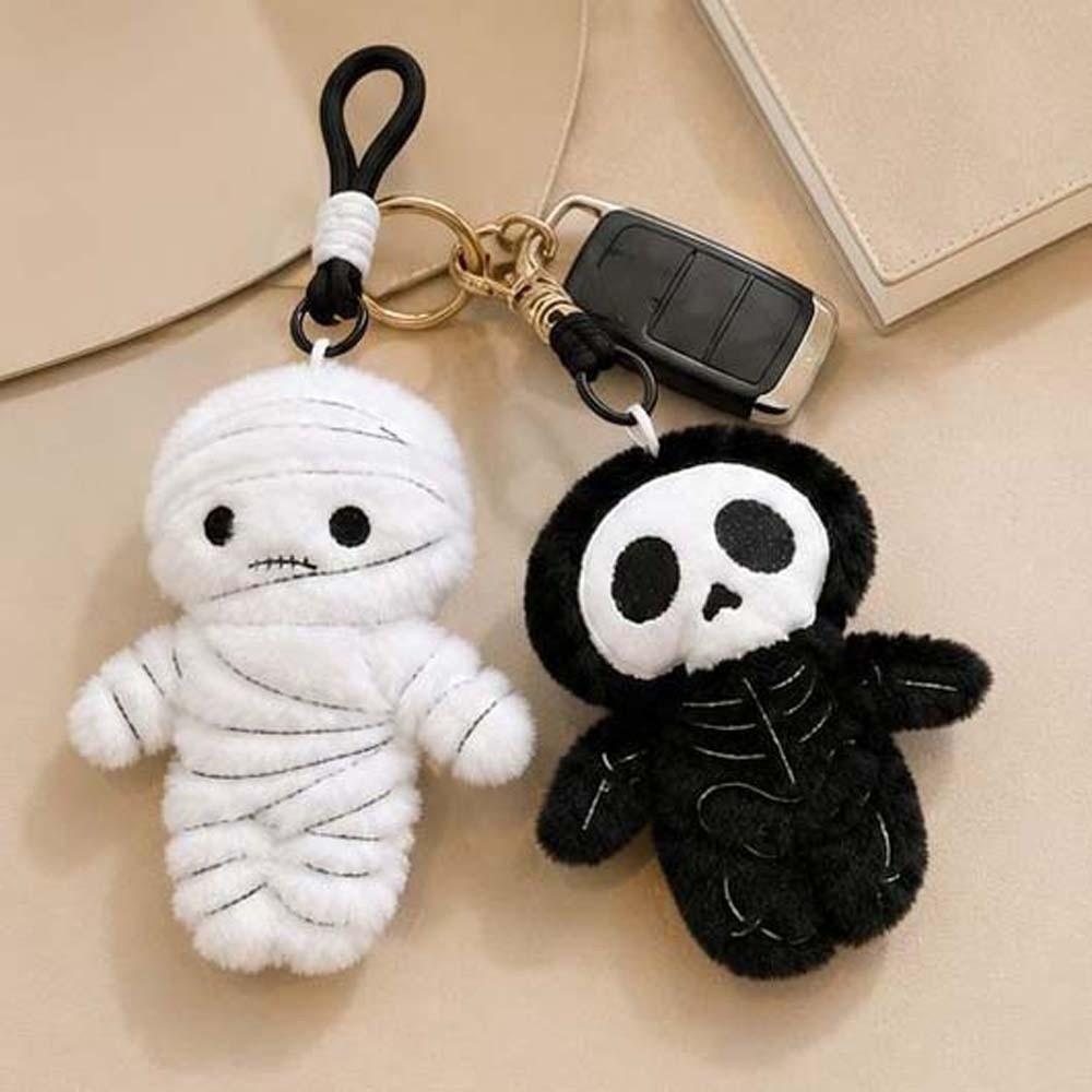 Compact Size Halloween Stuffed Doll Lightweight Cartoon Plushie Charm Skull Bag Pendant  Teens