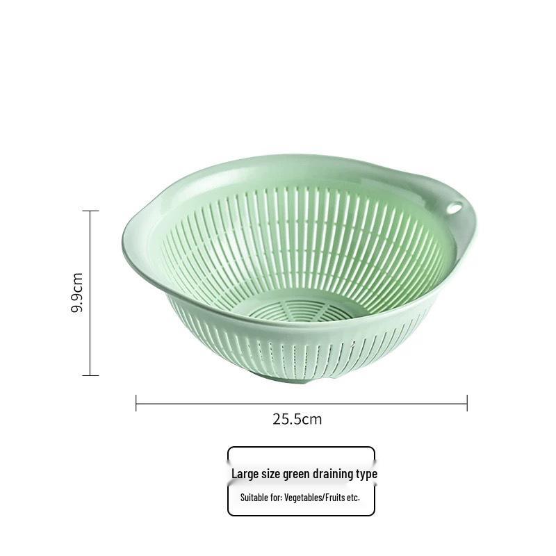 ASVEL Antibacterial Double-Layer Draining Basket and Sieve for Fruits and Vegetables
