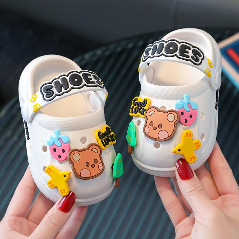 Children's Slippers Summer Girls Baby Indoor Soft Sole Non-Slip Cartoon Cute Sandals Boys Beach Hole Sandals