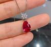Jewelry Douyin Simulation Red Corundum Sapphire Water Drop Jewelry Set 8 * 12