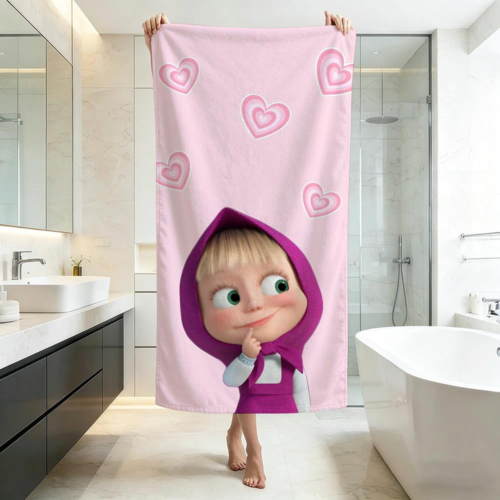 Cute M-Masha and the BearS Towel Five-Star Hotel Quality Eco-Friendly Ultra Soft Thick Towels & Beach Towels