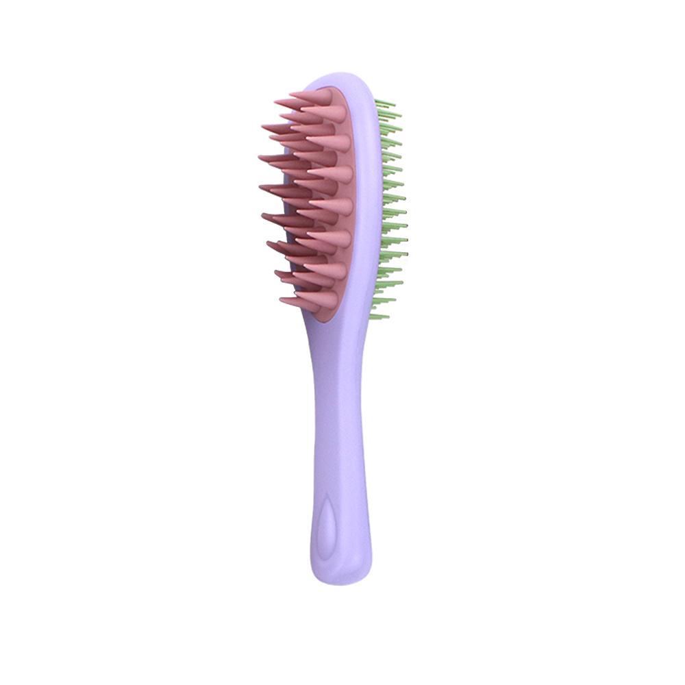 Home Long Handle 2-in-1 Comb for Double-sided Shampoo Brush Silicone with Handle Shampoo Comb Wet and Dry Shampoo Massage Brush
