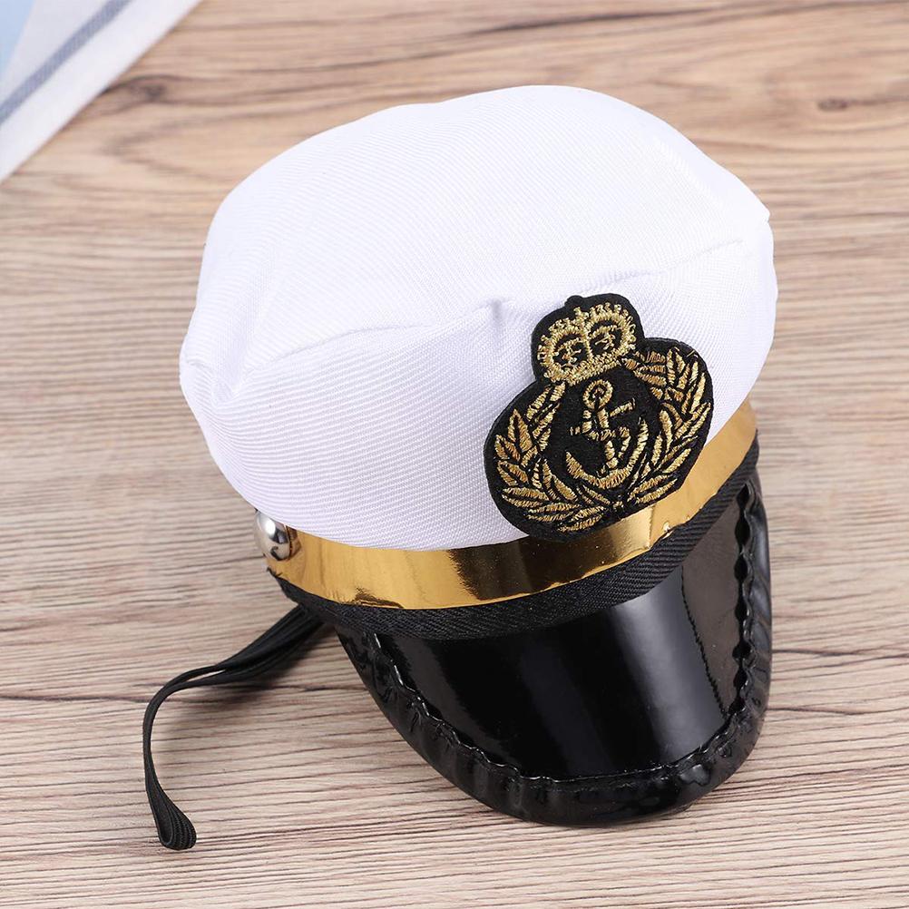 Halloween Kapten Sjömanshatt Vit Kapten Hatt Hund Katt Valp Sjöman för Halloweenfest Cosplay