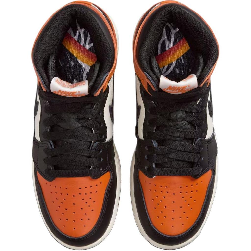 Air Jordan 1 Retro High OG PS Shattered Backboard 2025 Kids Sneakers Orange Black Sail FD1412-008