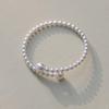 1pc Women Imitation Pearl Bracelet Opening Bangle Bridal Jewelry Gift