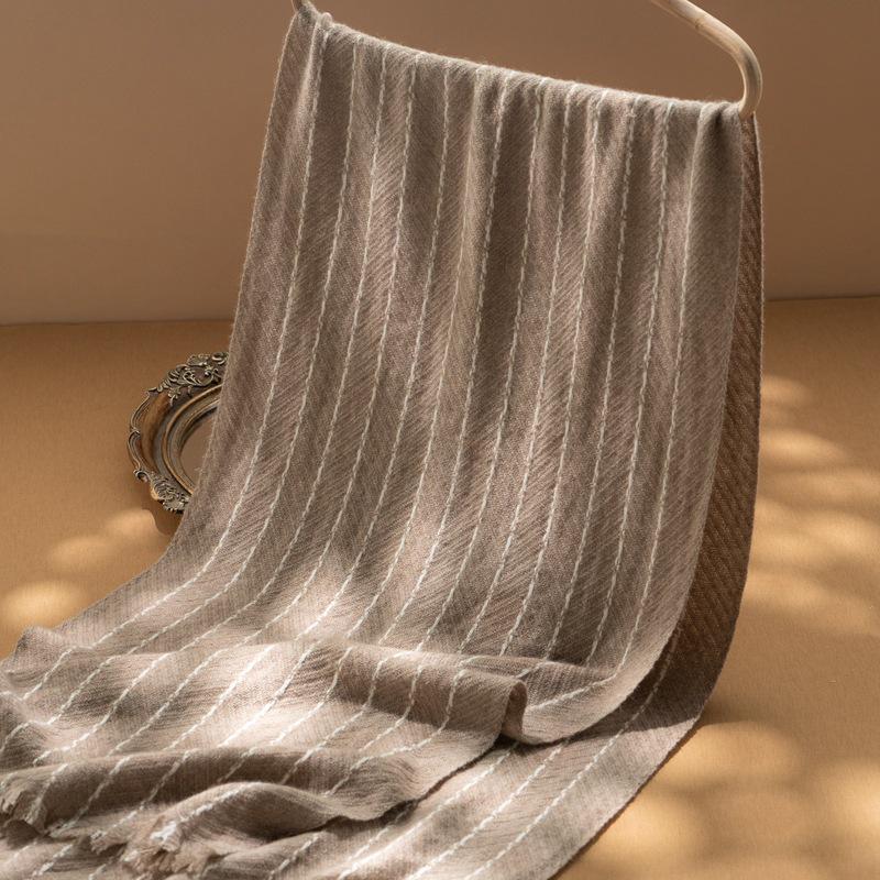 Women s 100% Pure Cashmere Herringbone Scarf with Tassels - Autumn/Winter Style