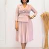 Women's Clothing Autumn and Winter Women's Suit Collar Temperament Pleated Skirt Dress