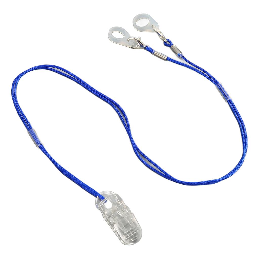 Hörgerätehalter, transparenter Clip, blaues Seil, Nylon, einfache Befestigung, Hörgeräte-Lanyard für Gartenarbeit, sp