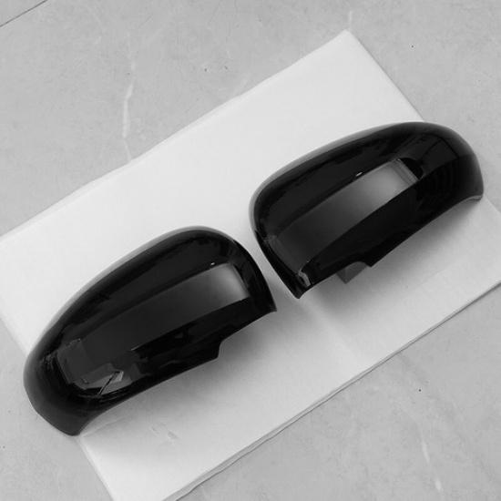 Pair Rearview Side Mirror Cap Covers Gloss Black for 2009 2010-2015 Toyota Prius