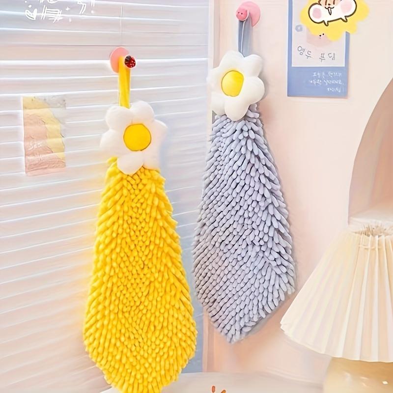 Super Soft Absorbent Kitchen Towel - Cute Egg Flower Pattern, Coral Fleece, Suitable for Hand and Cleaning Suitable for Home Cleaning