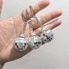 Retro Disco Ball Keychain Mirror Reflective Christmas Ball Pendant Key Ring Couple Family Keychain Pendant