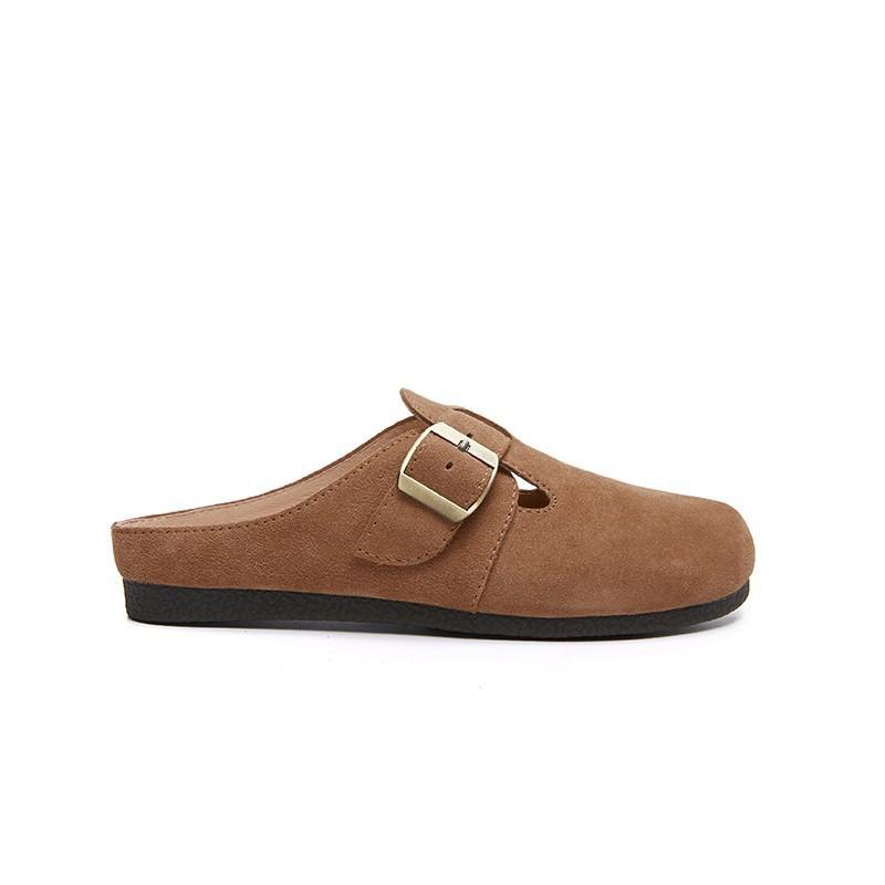 

Туфли Boken французский ретро сумка голова полушлепанцы женские ленивые одинарные туфли 2025 весна и лето новые на плоской подошве туфли Boken 40 темно-коричневого