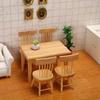 1/12 Dollhouse Accessories Table Furniture Toys Wooden Table Simulation Chair Doll House Decoration