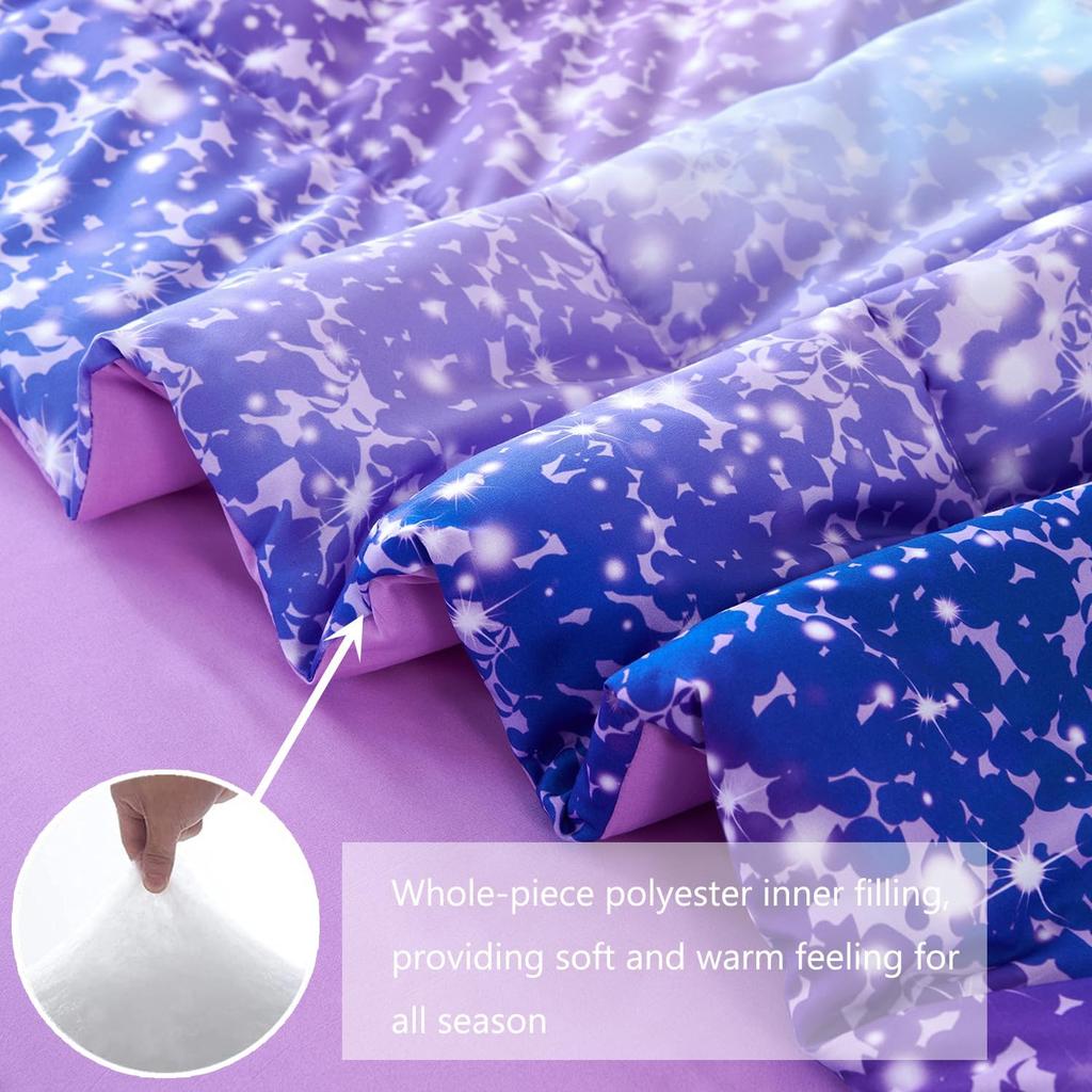 Girls Twin Bedding Set In A Rainbow Fluffy Bedding Set For Girls Kids 3D Colorful Duvet Cover For Bedroom Queen King Size