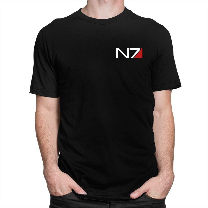 Custom Video Game Mass Effect N7 Tshirt for Men Short Sleeves Leisure T Shirt Tshirt 100 Cotton Tees Gift